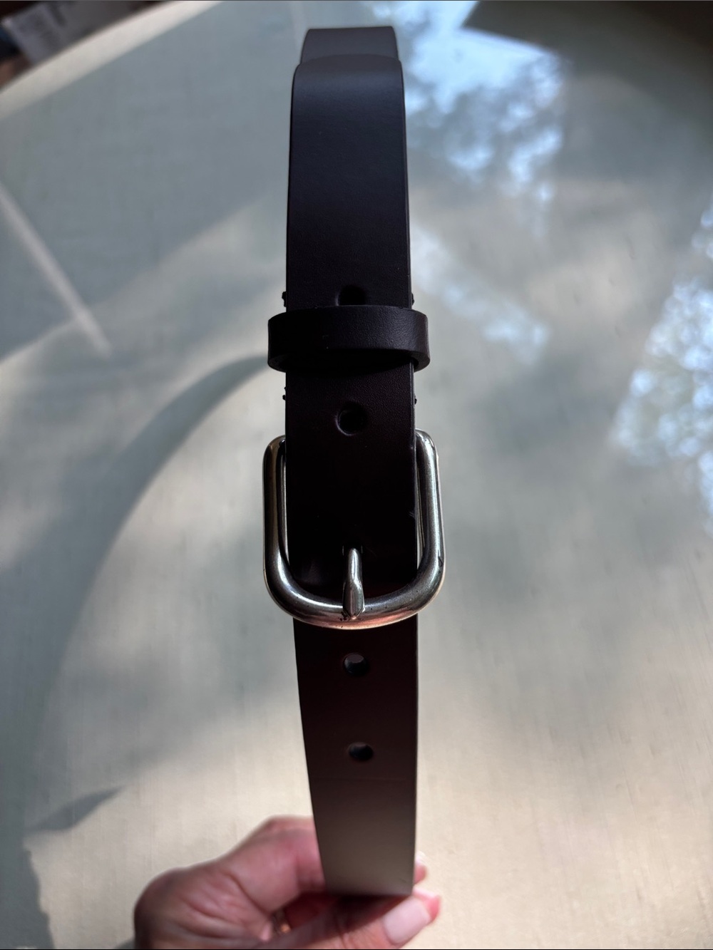 Crewcuts Boys Dark BrownLeather Belt with Silver Buckle